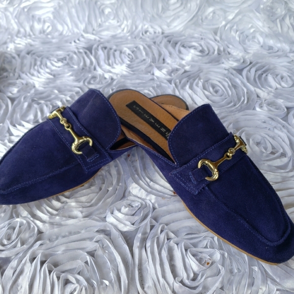Steven By Steve Madden Rilee Blue Suede Muel Sz 8 - Picture 3 of 8